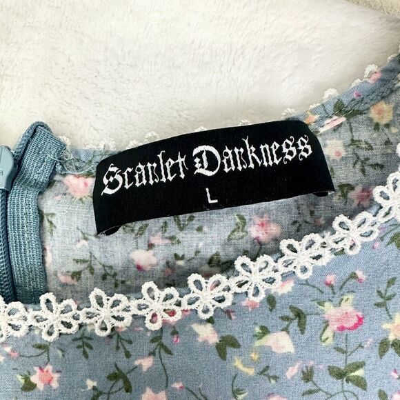 Scarlet Darkness Pioneer Women Floral Prairie Maxi Dress Size Large Mennonite - Picture 6 of 7